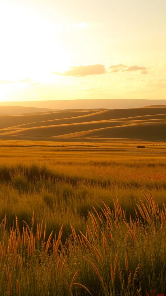 Prairies dorées au coucher du soleil, Alberta